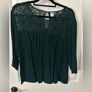 Dark green lace blouse
